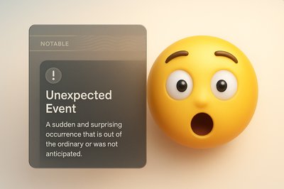 Bright Web Design Featuring Surprised Emoji and Informative Blocks