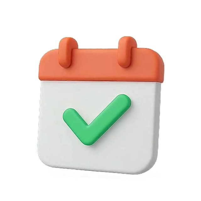 Colorful Calendar Icons with Check Marks for Planning