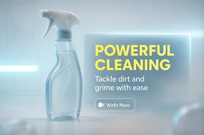 Promotional Image for Cleaning Product Featuring Spray Bottle