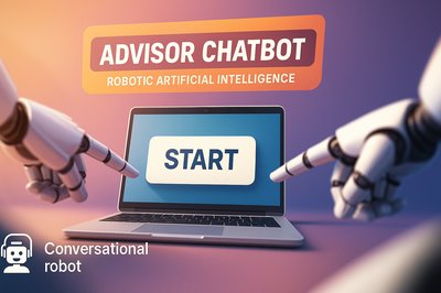 Robot Hands Interacting with Laptop in AI Chatbot Concept