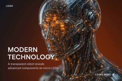Hyperrealistic Close-Up of Advanced Transparent Robot Technology