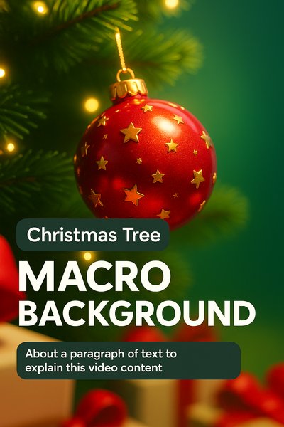 Vibrant Macro Christmas Tree Background with Decorative Ornament