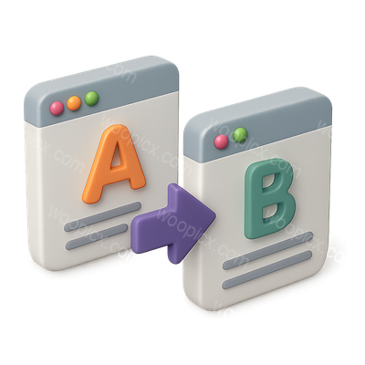 3D A/B Testing Icon with Volumetric Design