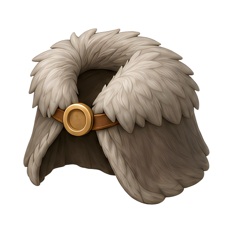 luxurious fur cloak with clasp
