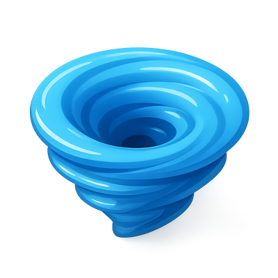 3D Icon of a Whirlpool with Volumetric Effect