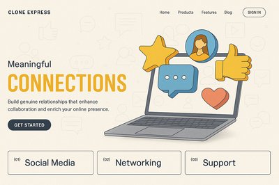 Modern Landing Page Design for Online Communication Services