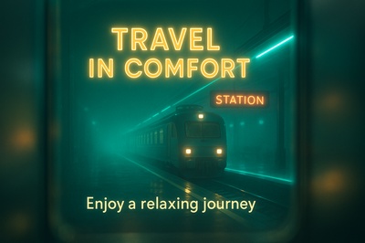Neon Train Station with Relaxing Journey Theme