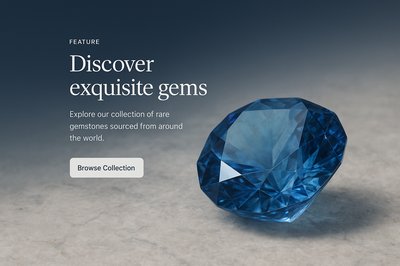 Elegant Gemstone Icon with Stylish Web Layout