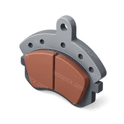 Stylized 3D Brake Pad Icon with Volumetric Design
