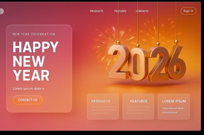 Futuristic New Year 2026 Landing Page Design
