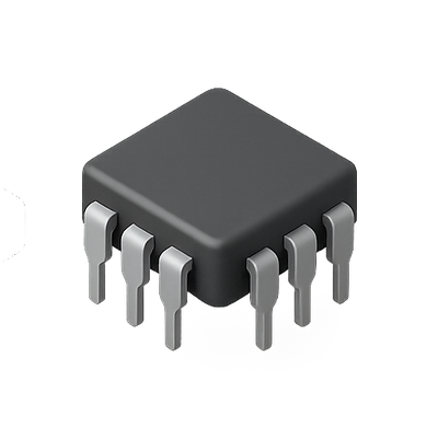 3D Render of an Integrated Circuit Chip