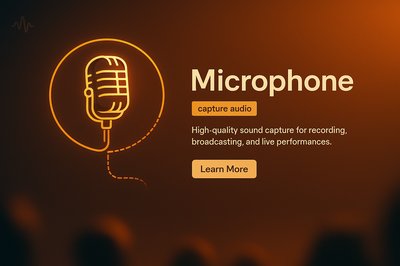 Modern Microphone Graphic for Audio Capture Promotion