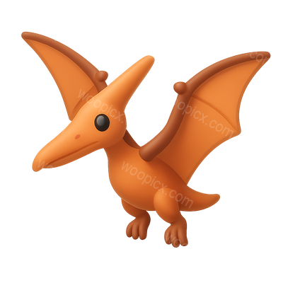 3D Pterodactyl Icon in Isometric Style
