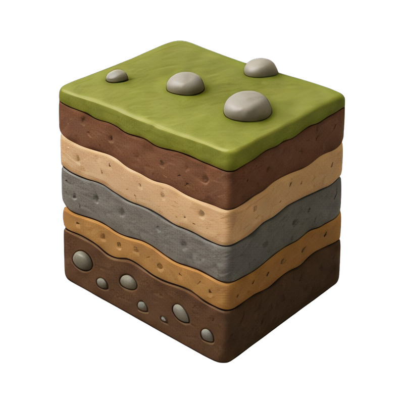 Geological strata block