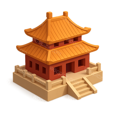 3D Icon of the Forbidden City in Beijing