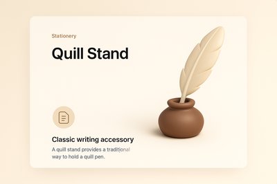 3D Illustration of a Quill Stand in a Minimalist Style