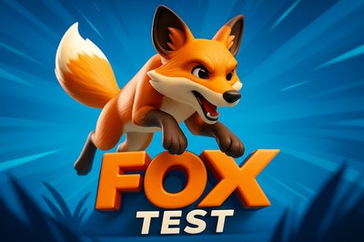Dynamic Fox Illustration with Bold Typography