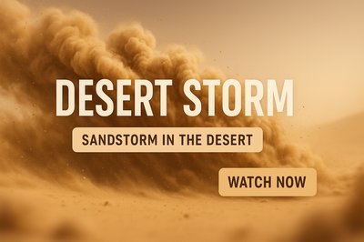 Dramatic Desert Sandstorm Visual with Call to Action