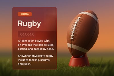 Realistic 3D Rugby Design with Integrated Info Blocks