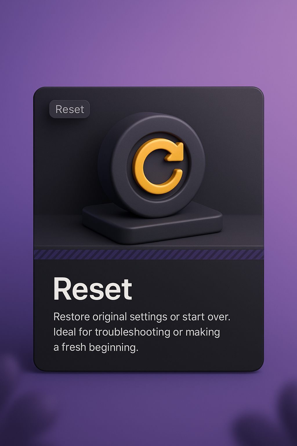 3D Illustration of a Reset Button in Web Design