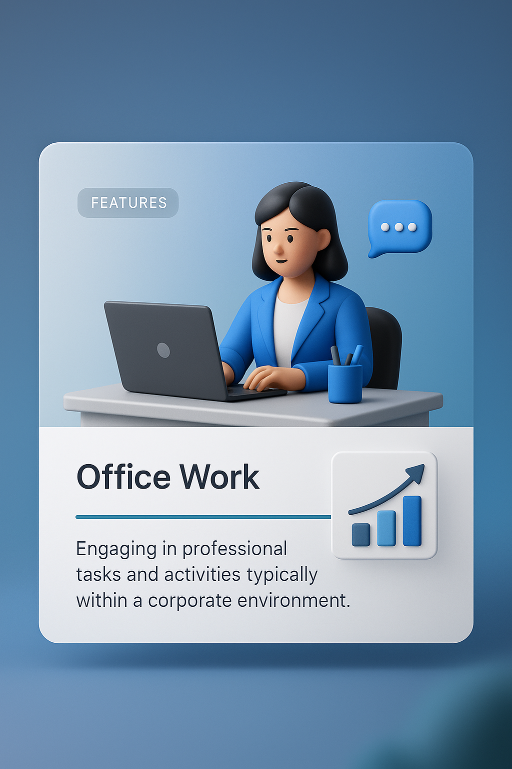 3D Corporate Strategy Concept for Office Work