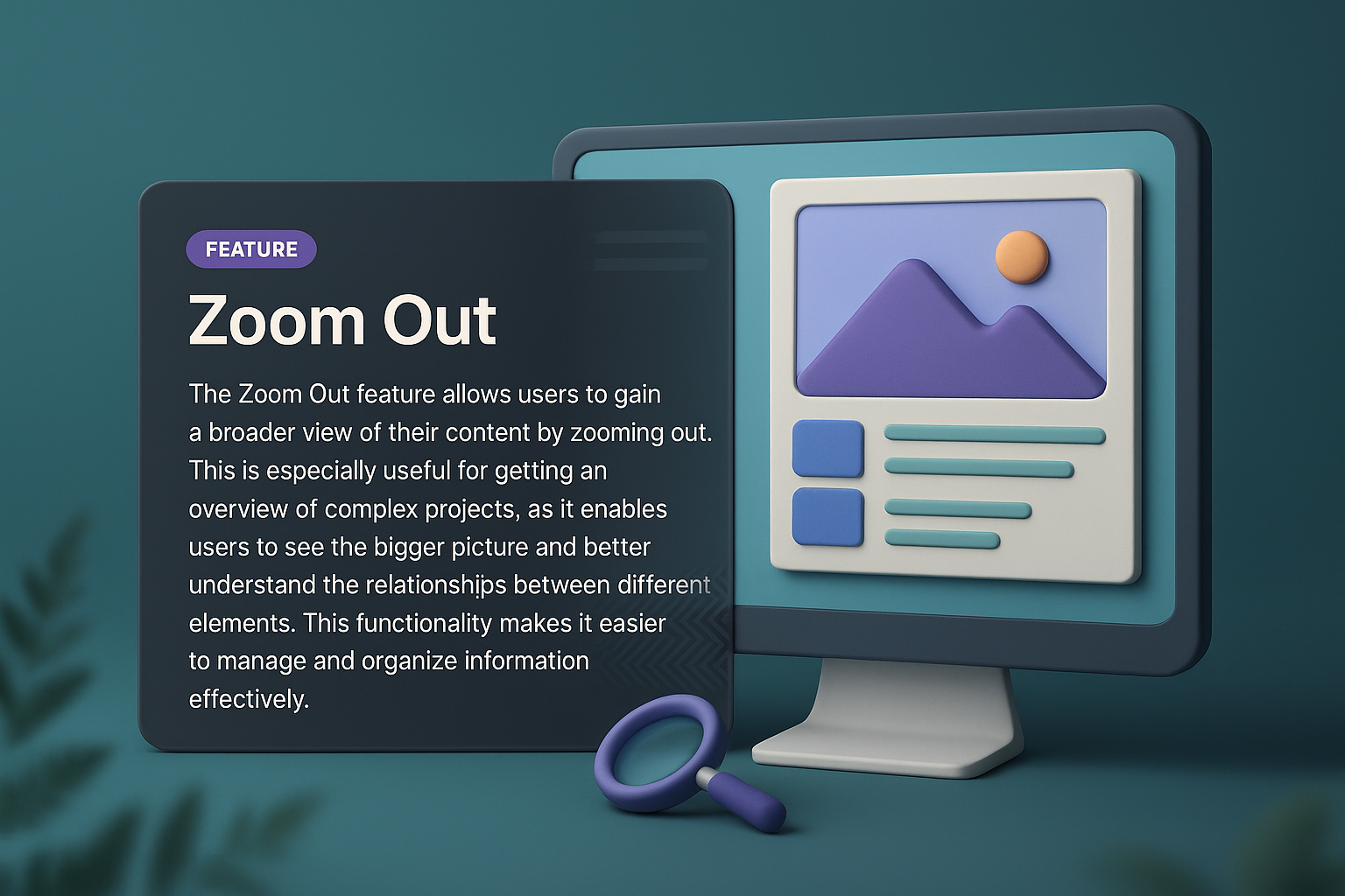 3D Web Design Concept Featuring Zoom-Out Feature