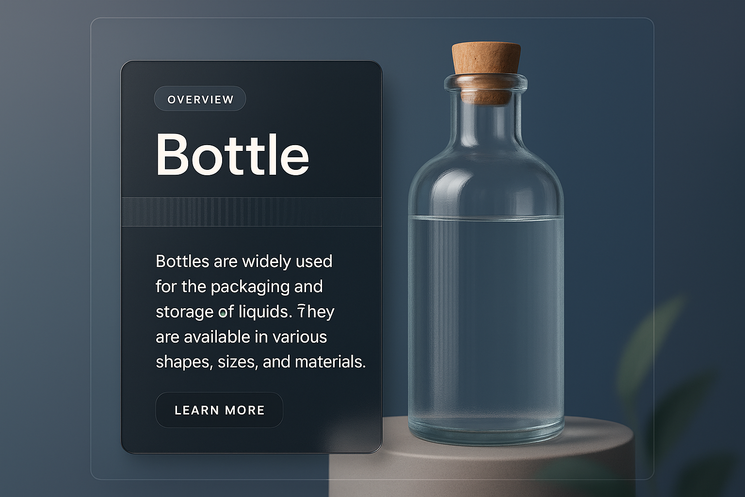 3D Illustration of a Bottle with Informative Overlay