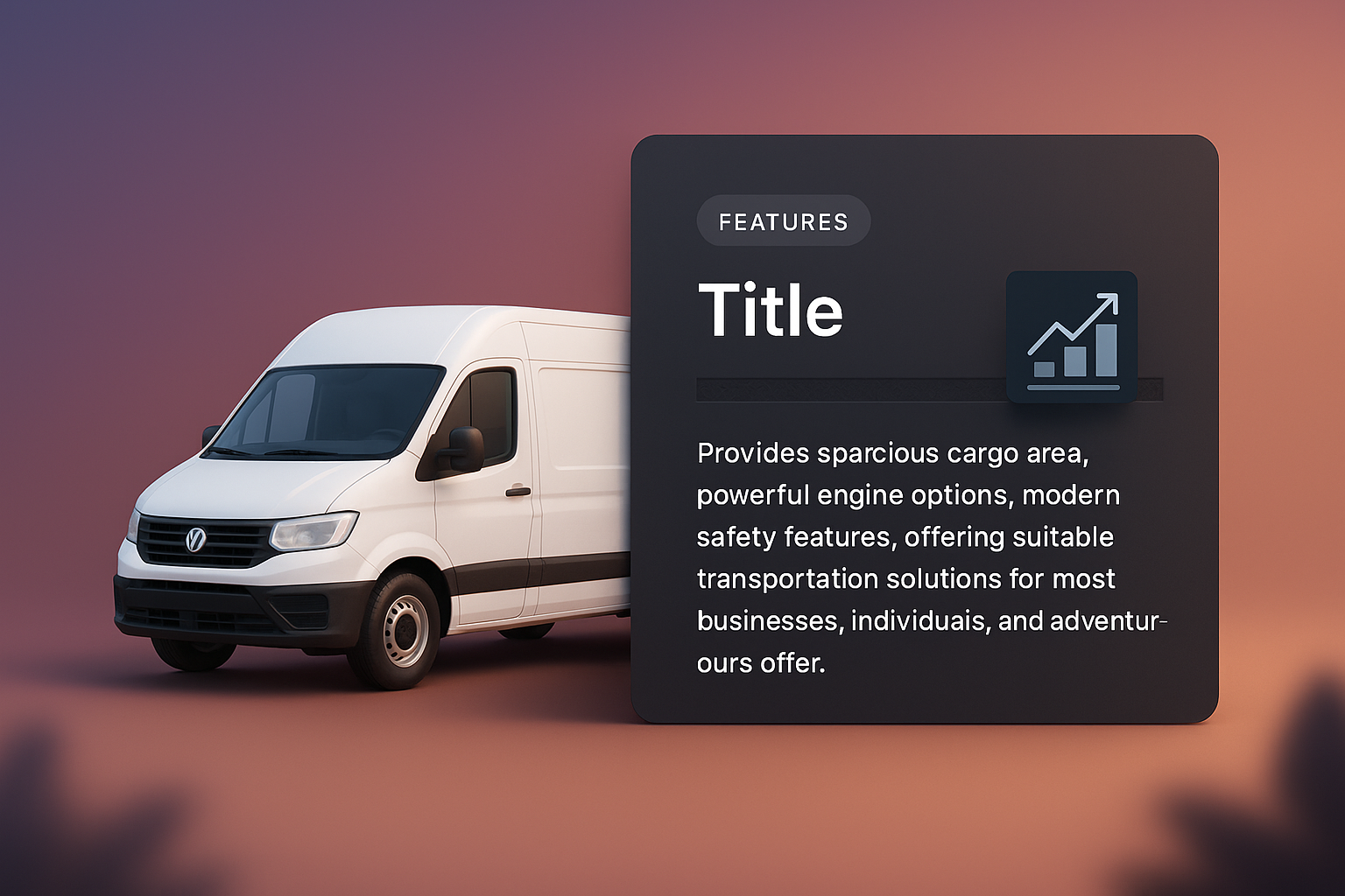 3D Web Design with Van and Feature Block Integration