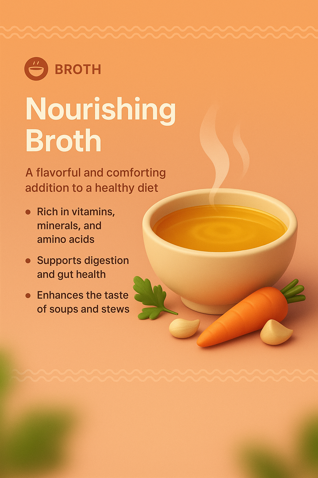 3D Illustration of Nourishing Broth with Features Highlighted
