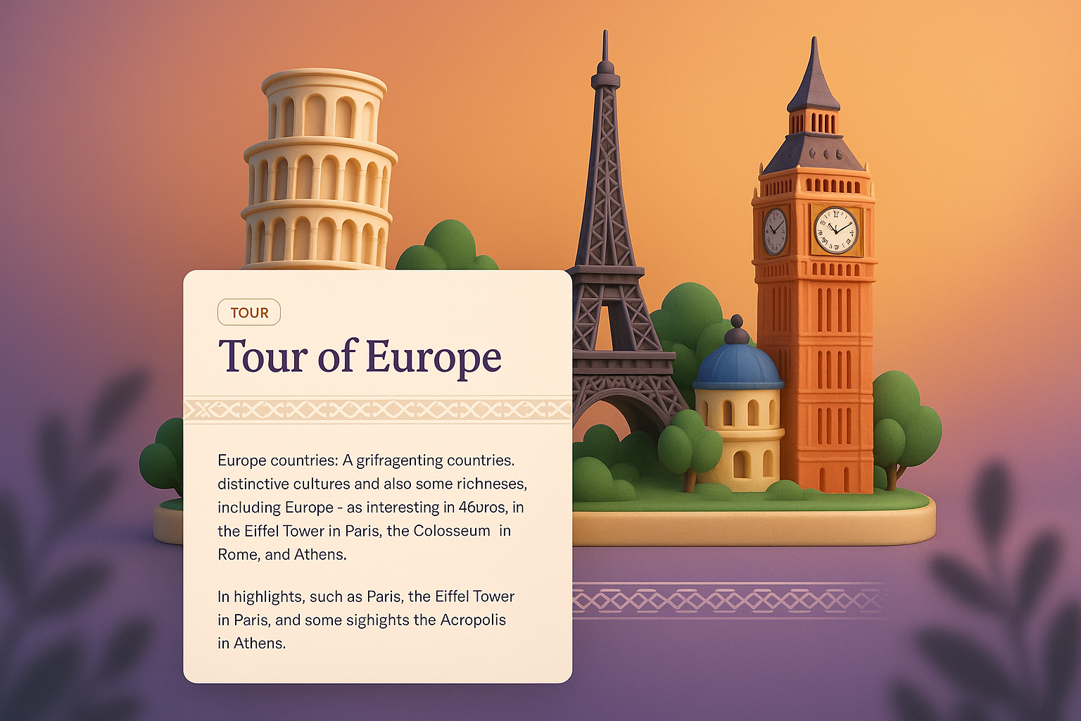 Explore the Wonders of Europe: A 3D Visual Tour