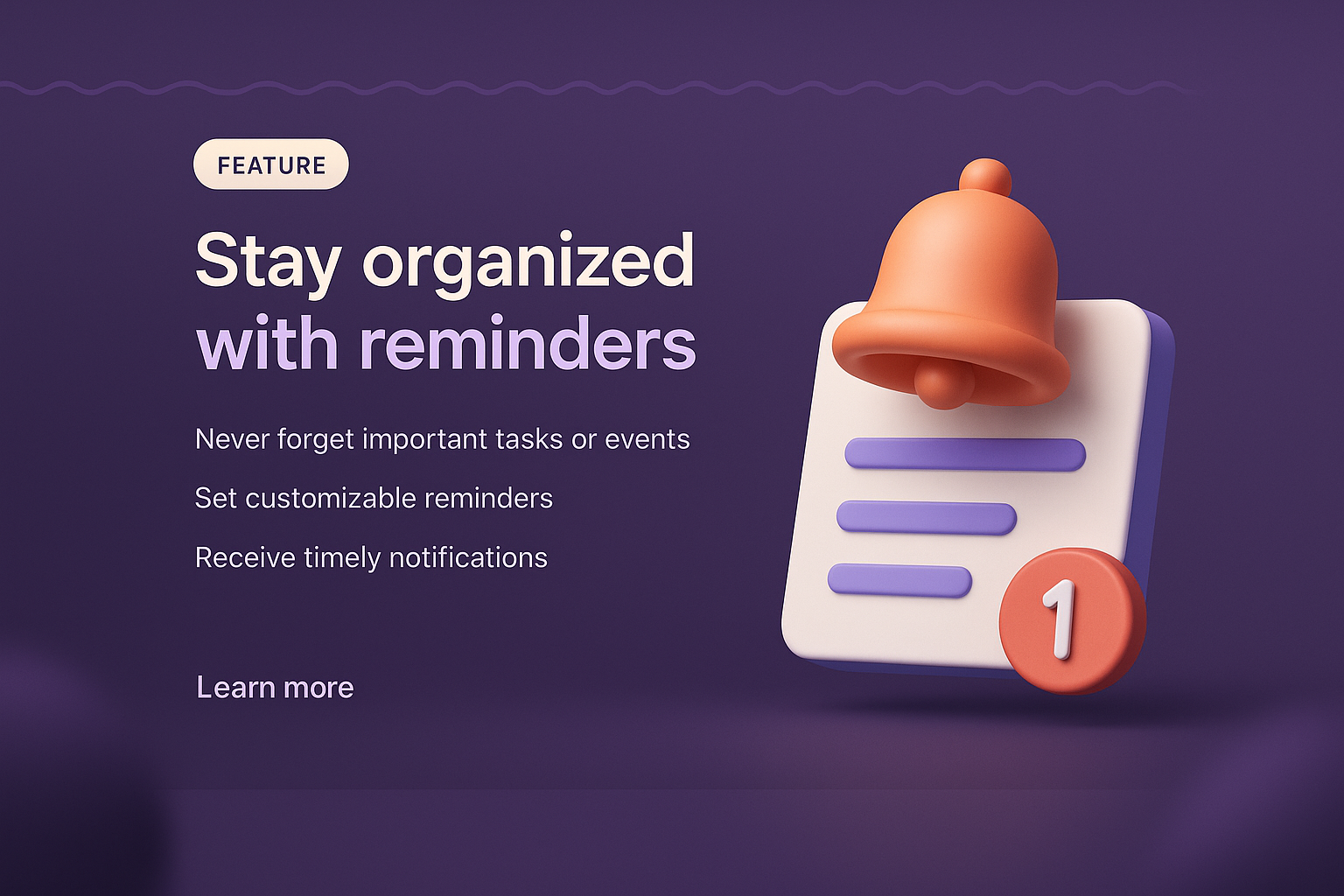 Engaging Landing Page for Reminder Features