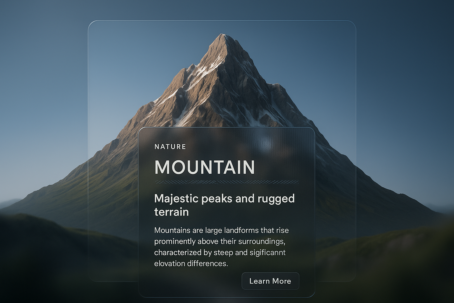 Stunning 3D Mountain Illustration with Text Overlay