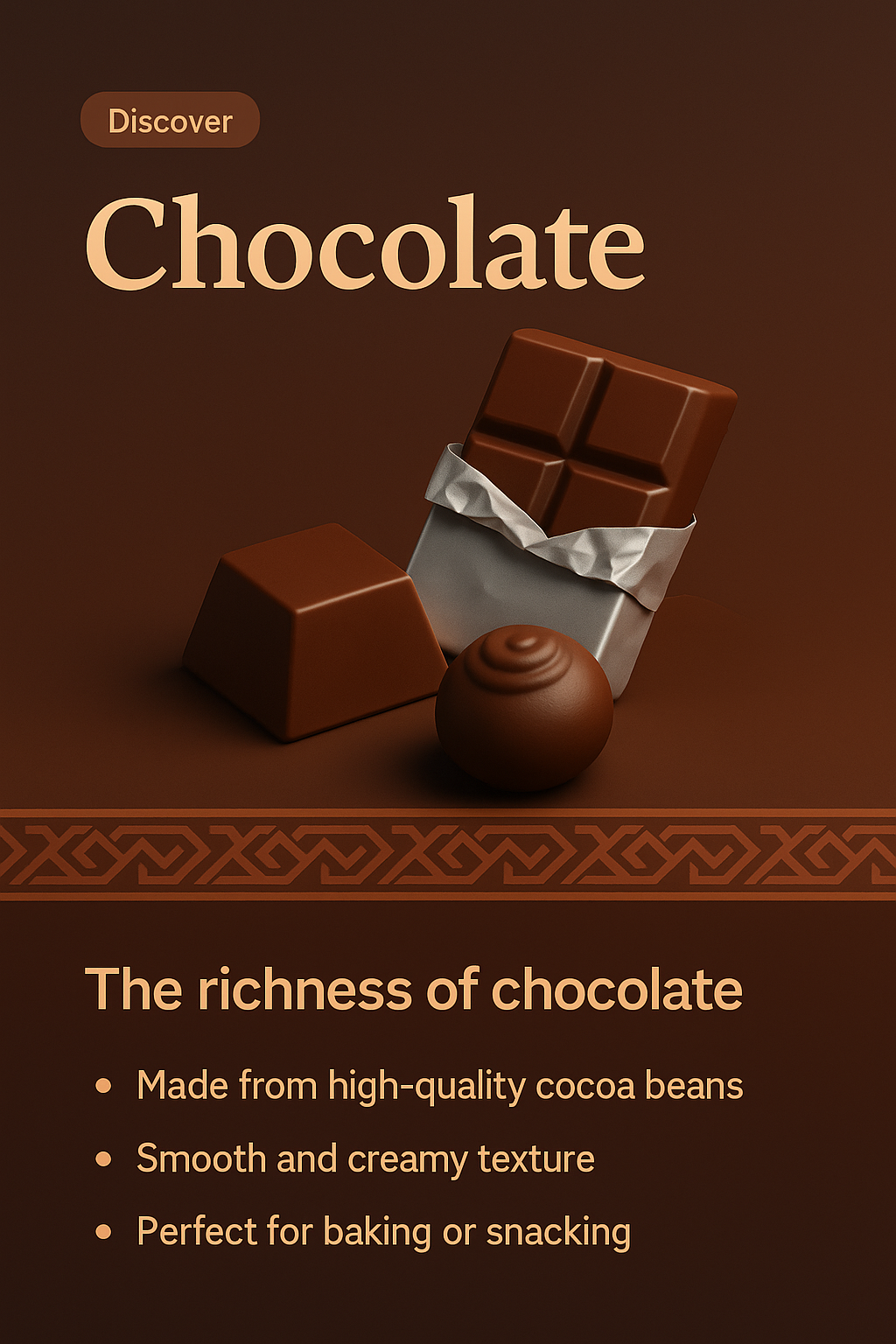 Chocolate-Themed Web Design Landing Page Concept