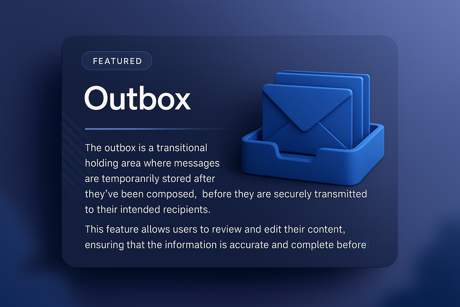 Outbox Feature Overview with 3D Illustration