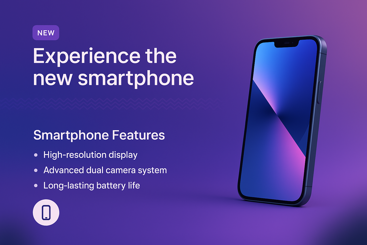 Stylish Smartphone Illustration Showcasing Features