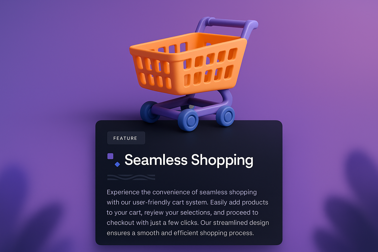 3D Illustration of a Shopping Cart for Web Design
