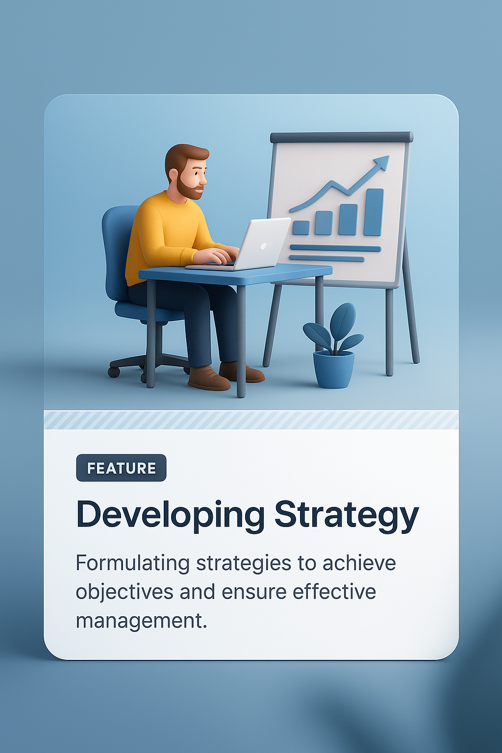 3D Corporate Strategy Illustration for Business Concepts