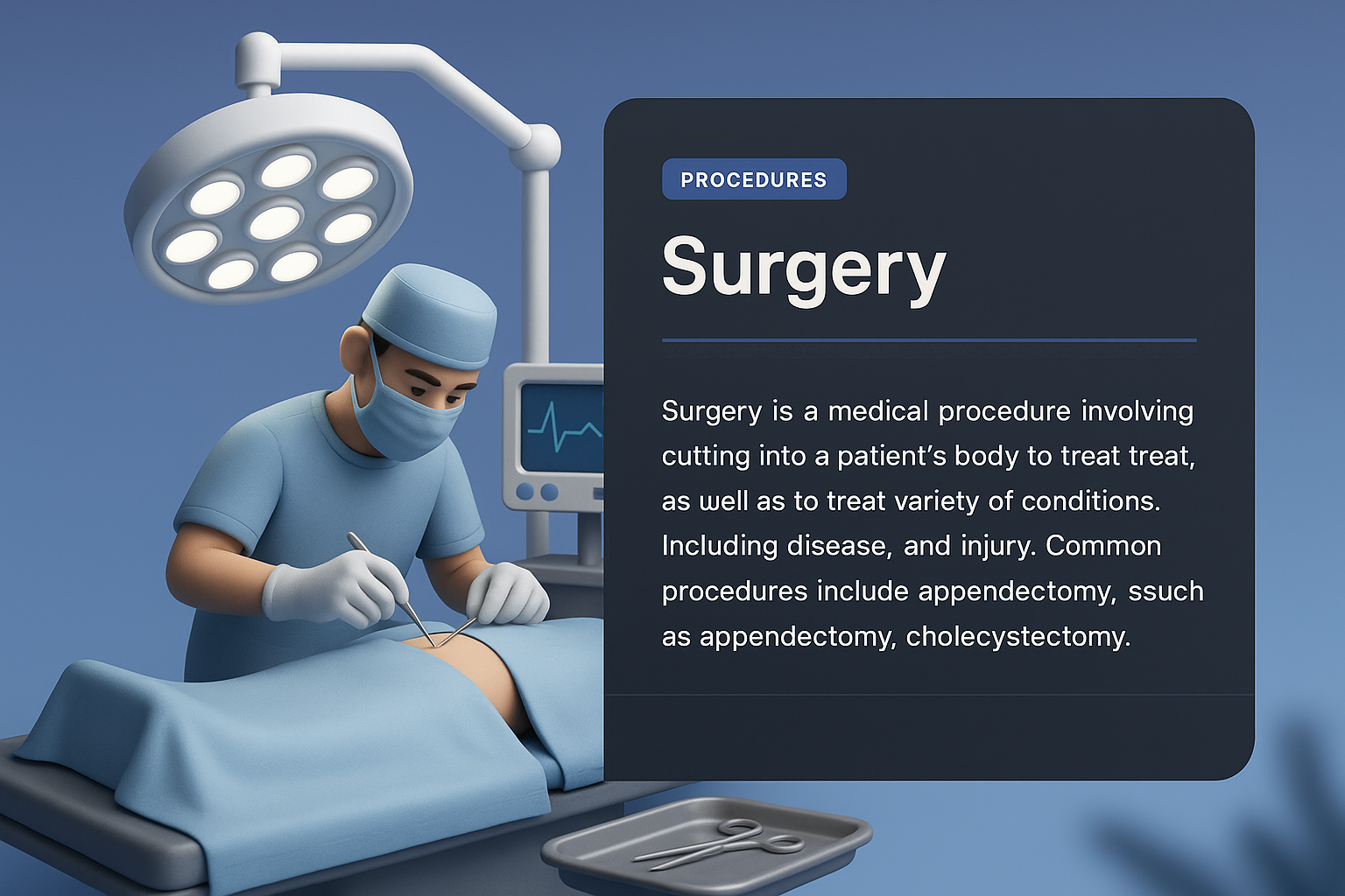 3D Surgery Design for a Website with Detailed Features