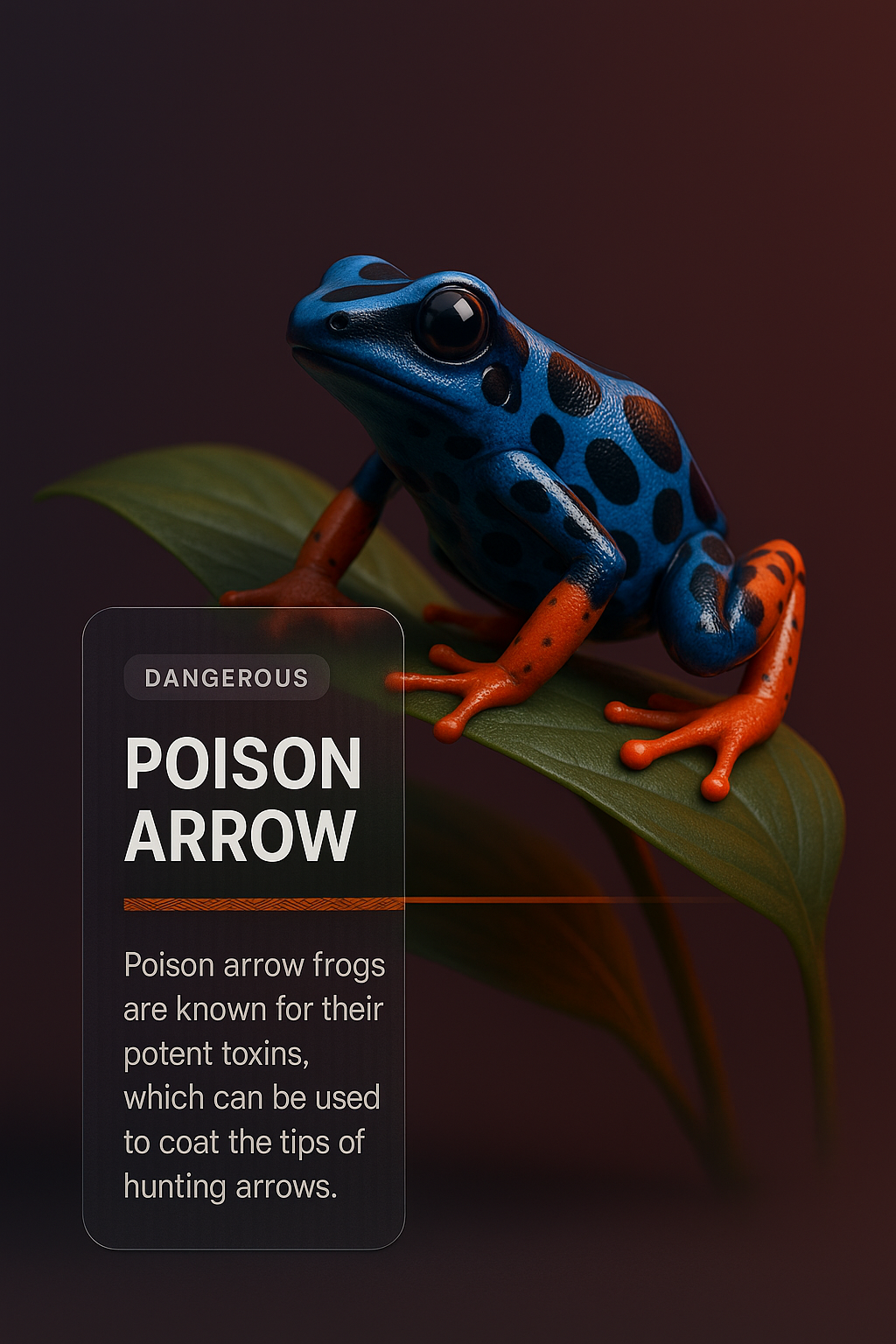 3D Illustration of Poison Arrow Frog with Integrated Design Elements