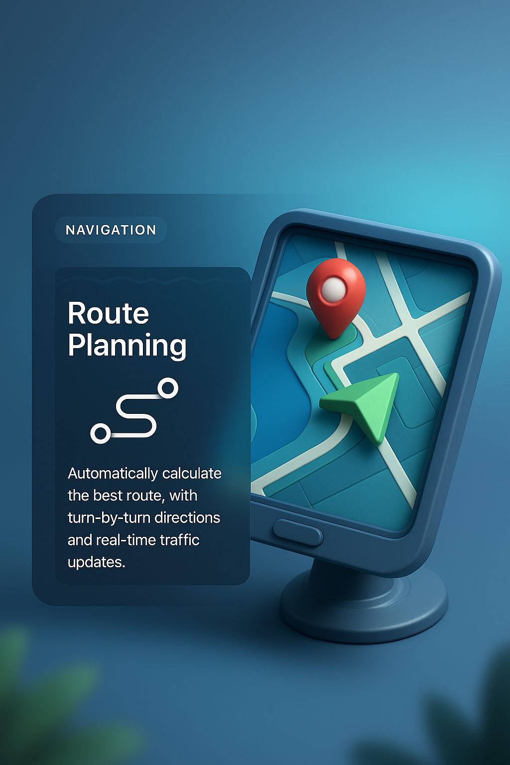 3D Navigation Design with Route Planning Features
