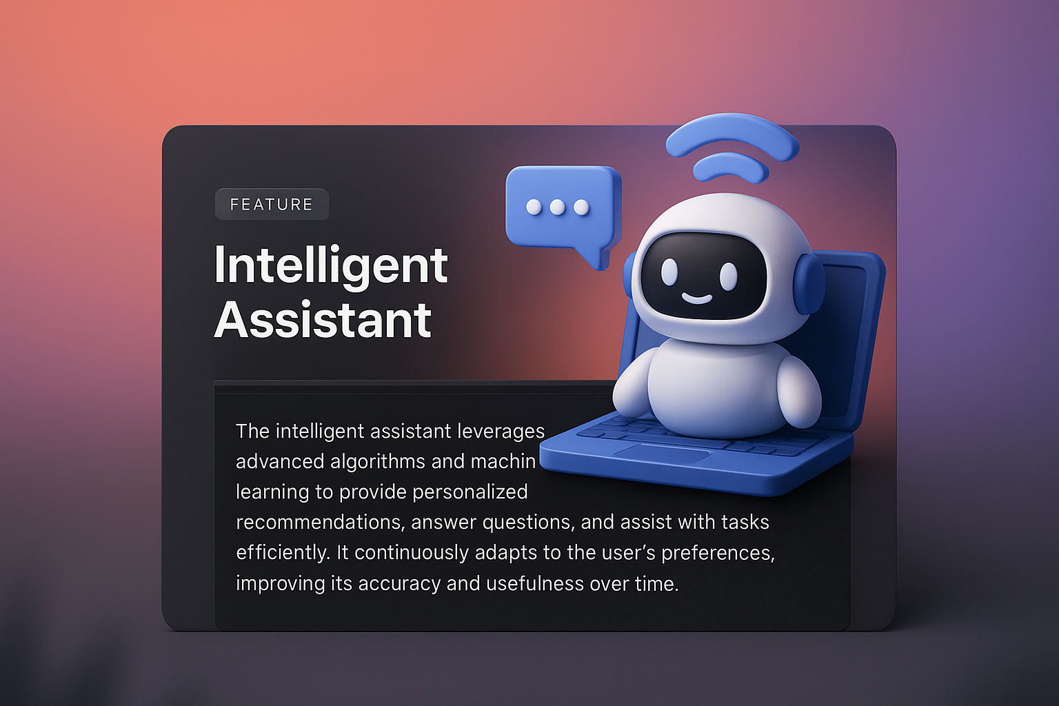 3D Design Web Page Layout with Intelligent Assistant Feature