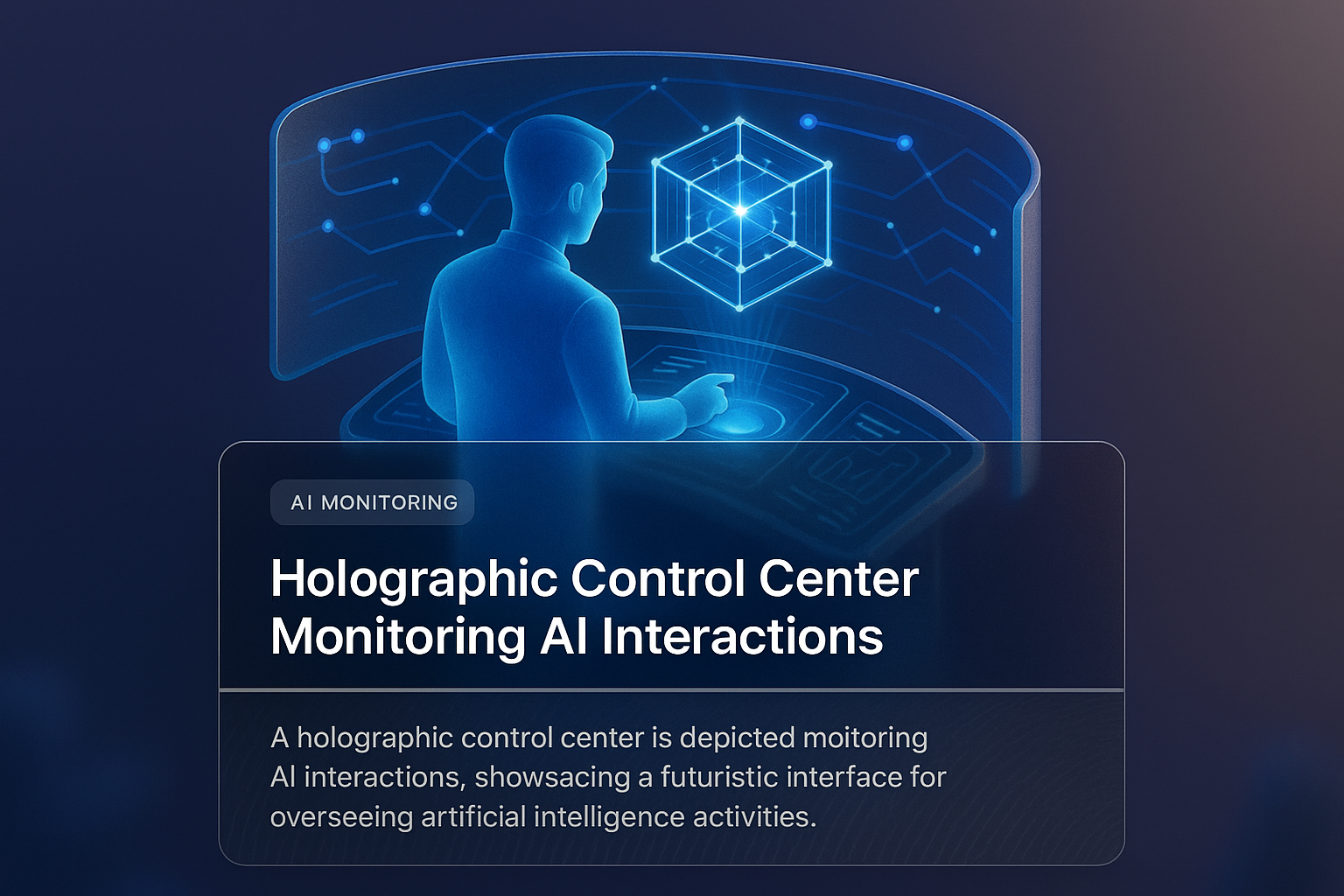 Futuristic Holographic Control Center for AI Monitoring