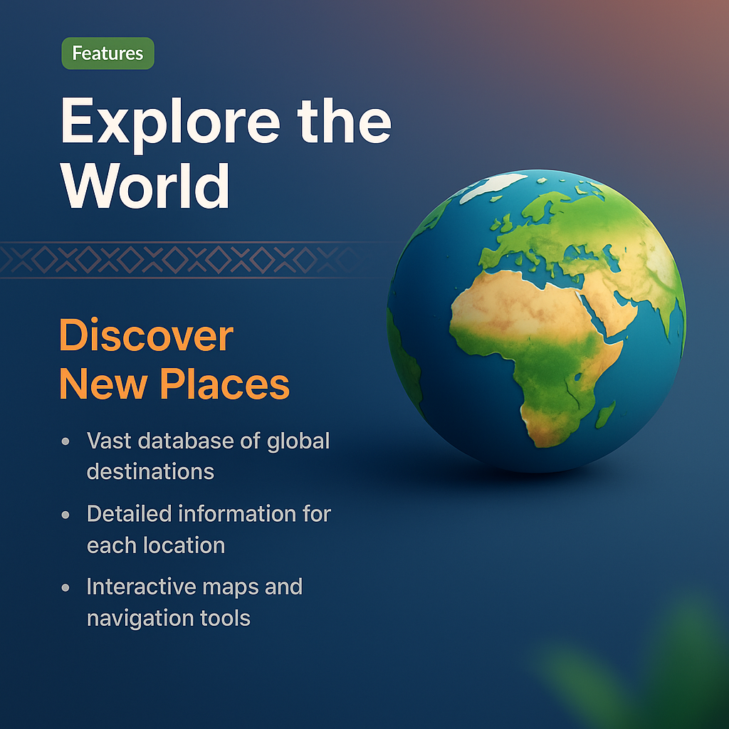 Explore the World with 3D Globe Illustration and Features