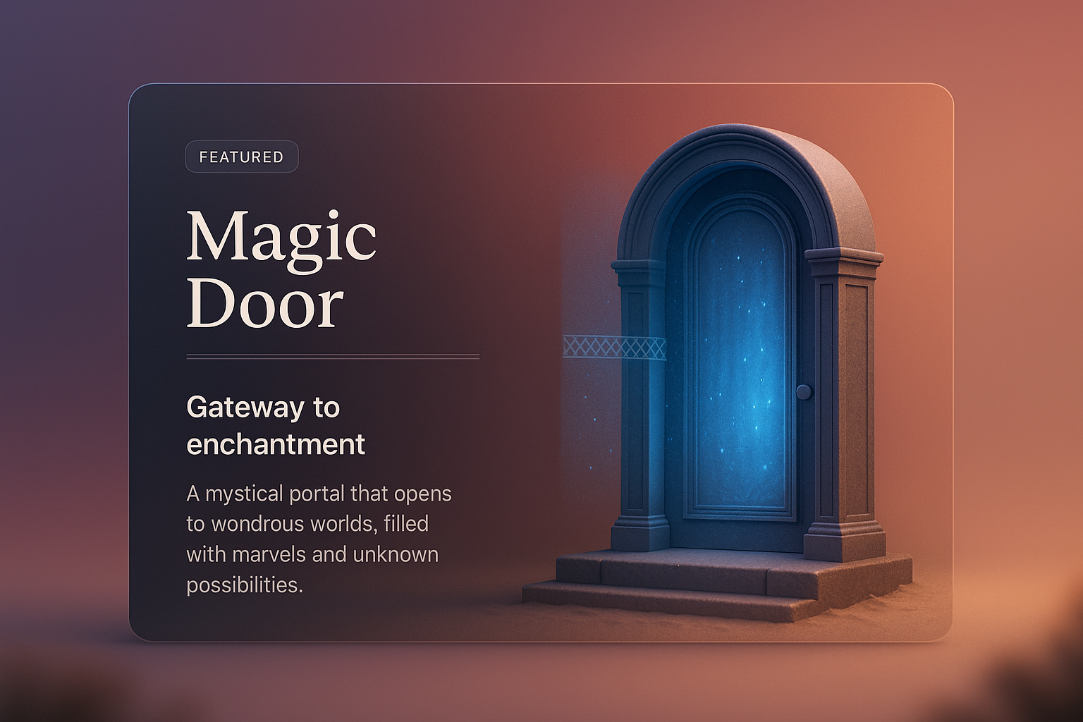 Enchanting 3D Magic Door Illustration with Layered Design