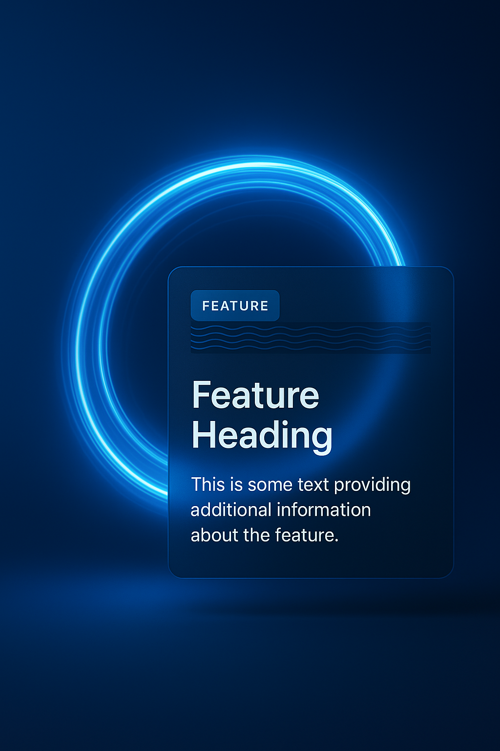 Glowing Blue Circular Light Rings with Feature Block