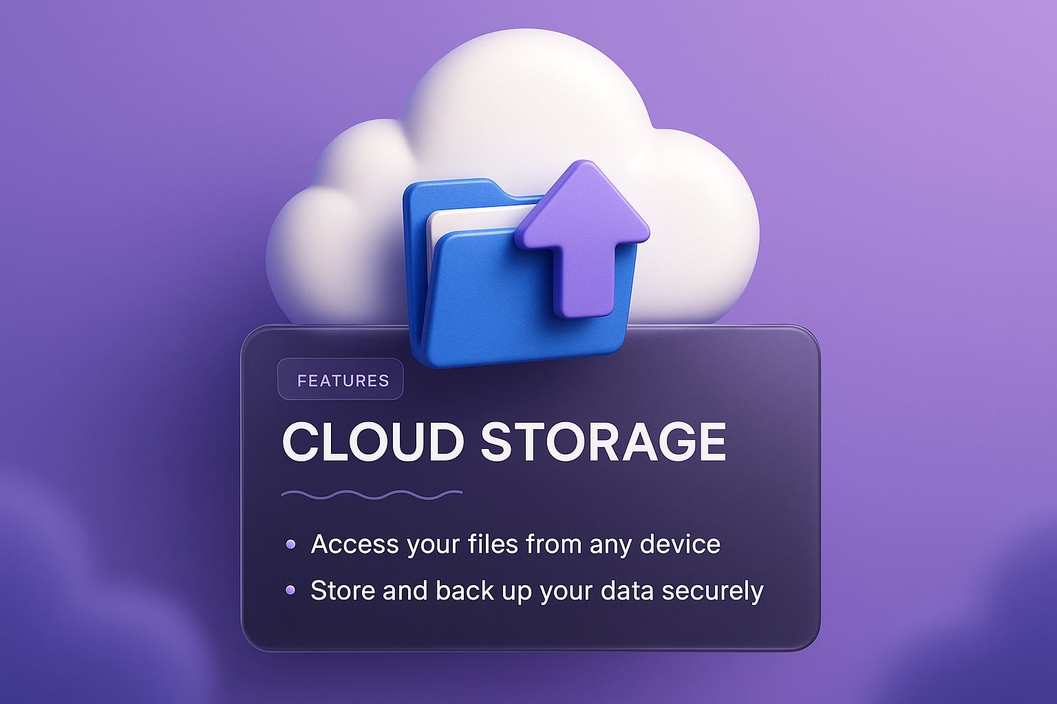3D Cloud Storage Illustration with Interactive Features