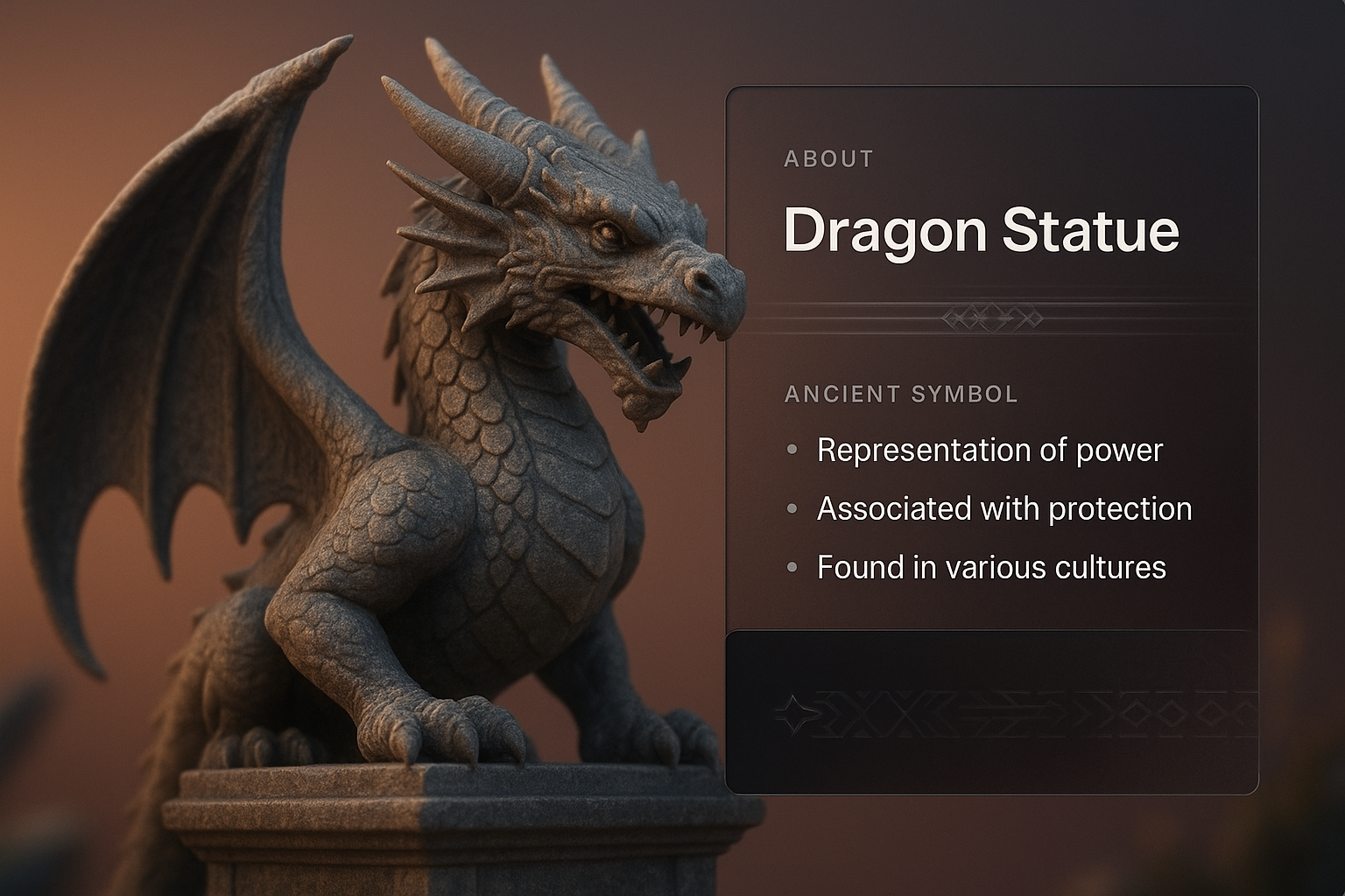 Majestic Dragon Statue Symbolizing Power and Protection