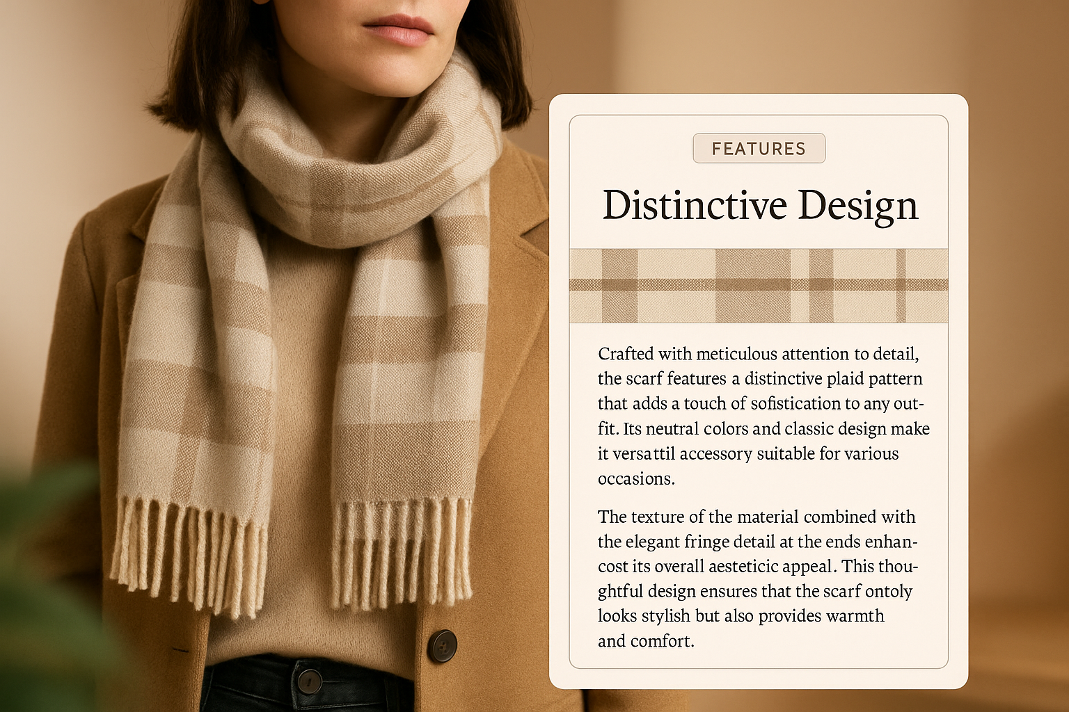 Stylish Scarf Accessory in Lifestyle Context