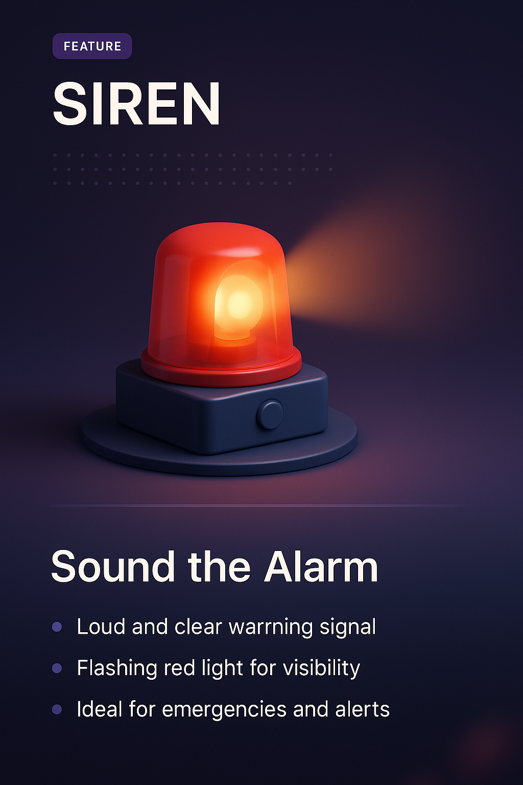 3D Illustration of Siren with Feature Highlights