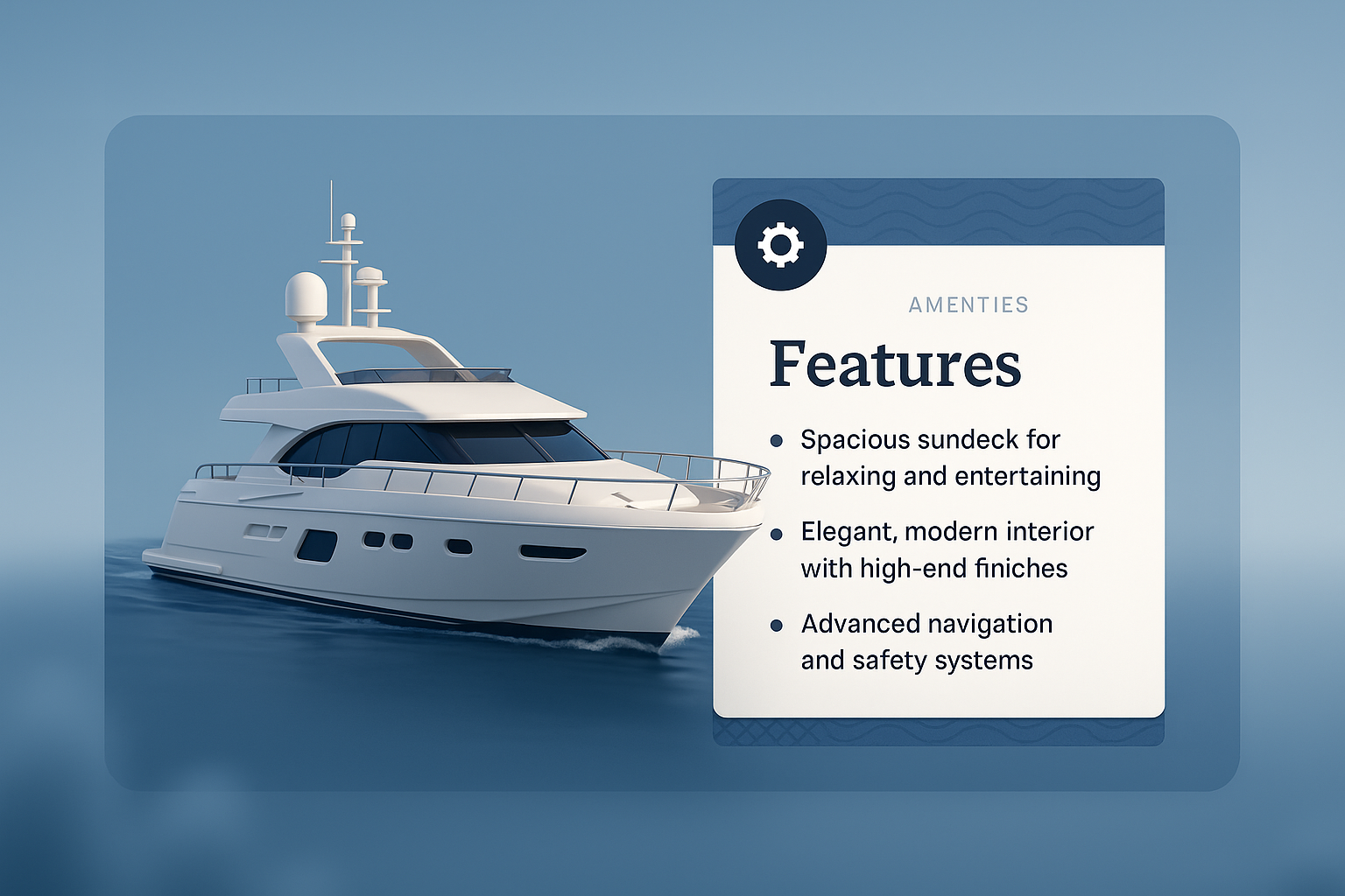 3D Yacht Design Featuring Modern Amenities and Features